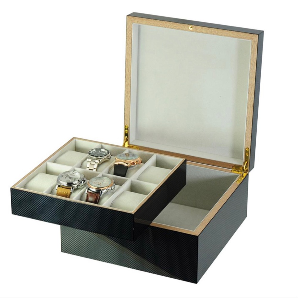 8 slots Carbon Fiber Watch & Jewelry Box